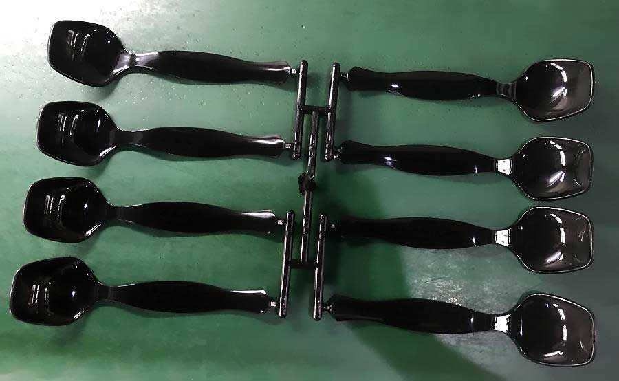 Disposable Spoons produced by ChenHsong EM260-V Injection Molding Machine